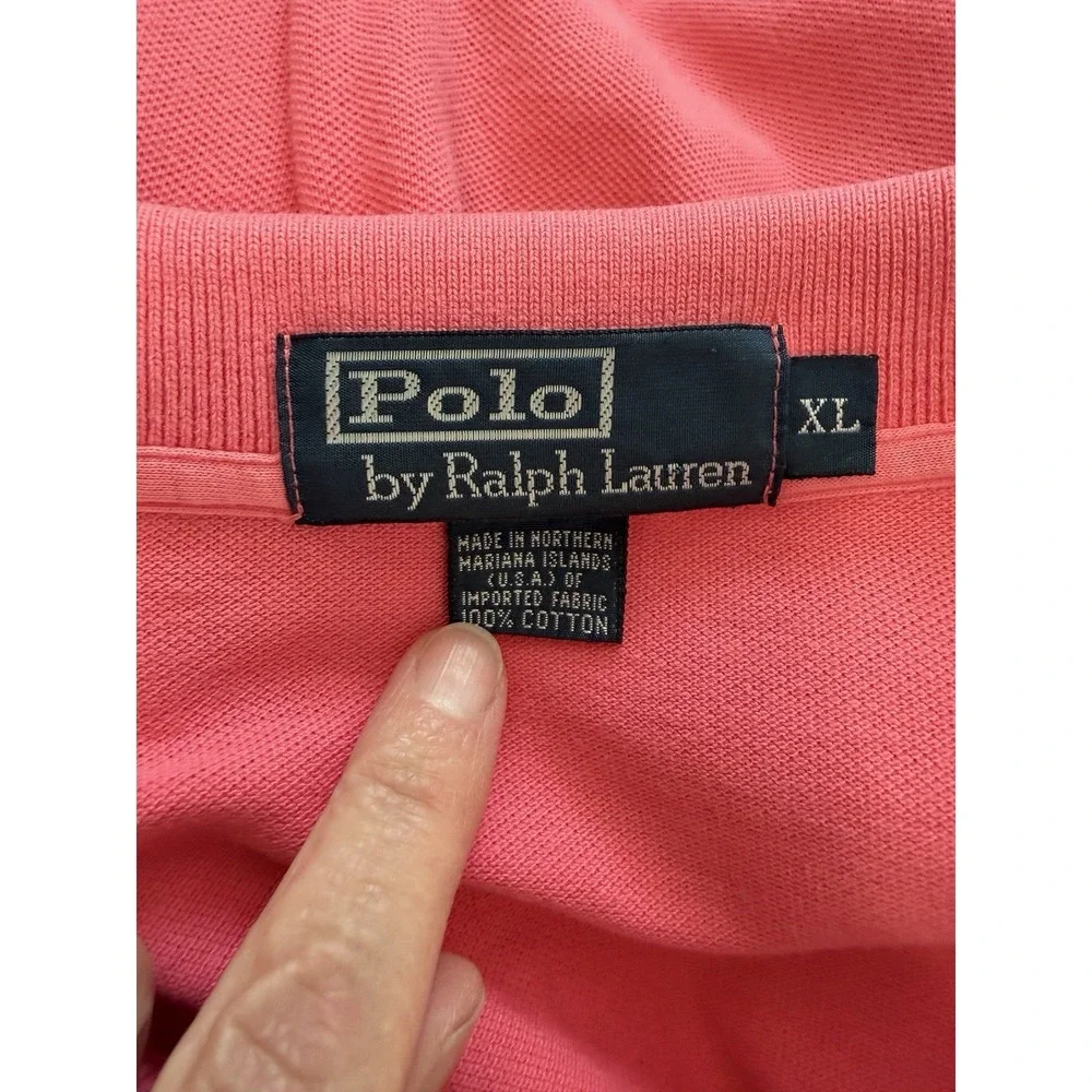 Men's Polo Ralph Lauren Shirt Melon Pink Short Sleeve Casual Size XL